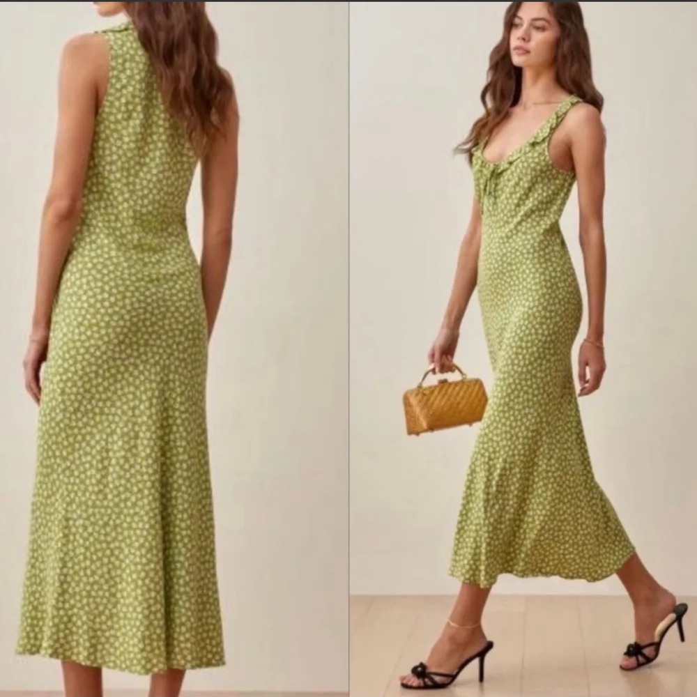 Reformation Green Floral Maxi Dress - Picture 6 of 6
